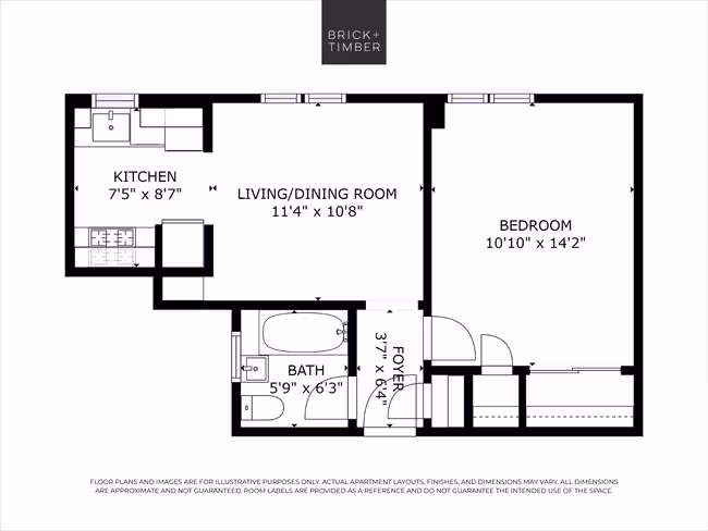 1 Bedroom 1 Bath 504 504 floor plan